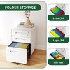QingMoon 3 Drawer Mobile File Cabinet, Rolling Storage Cabinet with Lock, Wheels and Recessed Handle, Holds A4, Letter, and legal documents - 3 of 4