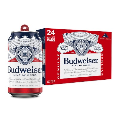 Budweiser American Lager Beer - 24pk/12 fl oz Cans