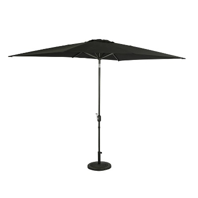 Bimini 10' Black Rectangular Market Umbrella with Steel Frame