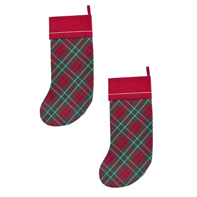 Patricia Heaton Home Holiday Tartan Plaid Stocking Set of 2