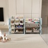 KWPZQEB Toy Storage Organizer, Kids Bookshelf with 12 Storage Cubbies Bins & Shelf, 3-Tier Toy Organizers for Playroom, Bedroom, Kids Room, Pink/Blue - 3 of 4
