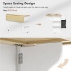 PAGED Modern Kitchen Island with Drop Leaf, Rolling Kitchen Cart with Pull Out Trash Can Storage, 5 Open Side Racks for Kitchen - 3 of 4