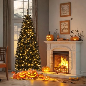 Costway 6 FT Artificial Halloween Tree with 618 Branch Tips 280 Warm White LED Lights - 1 of 4