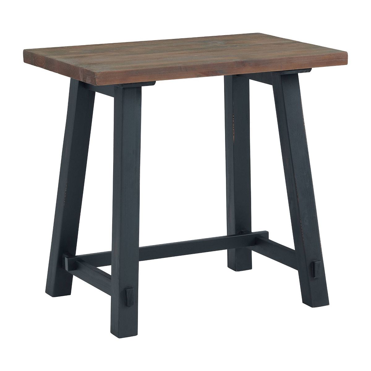 32" Small Adam Solid Wood Desk Rustic Natural - Alaterre Furniture: Industrial Sawhorse Leg, Pine Surface