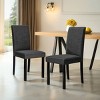 Subrtex Linen Solid Wood Dining Chair Upholstered Parsons Chair (Set of 2) - 2 of 4