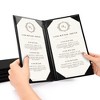 WeChef 5 Pack Restaurant Menu Covers 5"x9" 2 View PU Leather with Angled Corners for Wine List Bar Hotel Bristo - 3 of 4