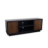 66" Veneer TV Stand with Two Doors, Three Shelves, Cable Management, Black and Walnut Finish, No Assembly Requiredf or Living Room - 3 of 4