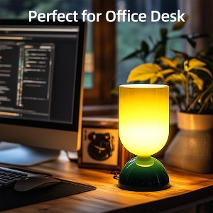 8.9" Modern Glass Table Lamp with Glossy Cylindrical Shade and Dome Base, Decorative Accent Light for Bedroom, Living Room & Study - 1 of 4