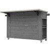Whisen Outdoor Kitchen Island Fir Wood Kitchen Island with Stainless Steel Top - 4 of 4