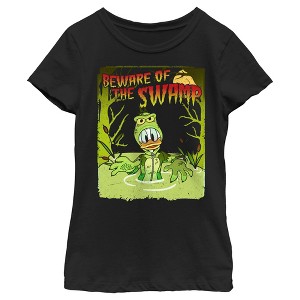 Girl's Mickey & Friends Donald Beware Of The Swamp T-Shirt - 1 of 4