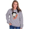 Betty Boop Zombie Cartoon Skeleton Women Crewneck Sweatshirt Brisco Brands - 4 of 4