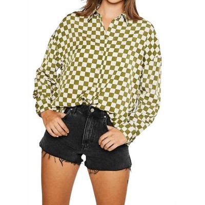 Women's Fiorella Checkered Blouse - Pretty Garbage