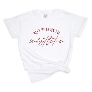Simply Sage Market Women's Meet Me Under The Mistletoe Short Sleeve Garment Dyed Tee - 1 of 4