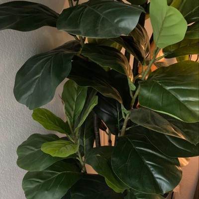 6' Artificial Fiddle Leaf Fig Tree In Basket With Handles - Lcg Florals ...