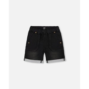 Deux par Deux Boy French Terry Denim Short Black Jeans - 1 of 4