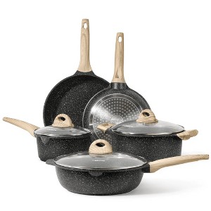 CAROTE Pots and Pans Set Non Stick, 8 Pcs Kitchen Cookware Sets, Nonstick Cookware Set, Induction Cookware Set, Granite Pots And Pans(Black) - 1 of 4