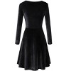Coolmee Women's Velvet Cocktail Dress Winter Christmas Holiday Dress Long Sleeves Party Formal Dress - 4 of 4