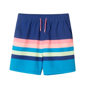 Andy & Evan  Kids  Navy Striped Swim Trunk - 1 of 3