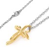 West Coast Jewelry Women's Polished Infinity Cross Gold Plated Steel Pendant Necklace - 19" - 2 of 3