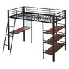 ALEXOUN Loft Bed with Desk and Storage Shelf,with 3-Tier Shelves, Whiteboard and Full Length Guardrails,for Kids, Teens - 4 of 4