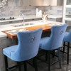 TIRAMISUBEST Button Tufted Upholstered Bar Chairs Set of 2, Velvet Bar Stools with Wood Footrest & Chrome Nailhead Trim - 3 of 4