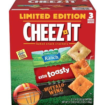 Cheez-It Variety Pack - Extra Toasty, Buffalo Wing & Hidden Valley Ranch - 37.2oz