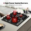 GASLAND GH60EF 24" Built-in Gas Stove Top, Black Enamel Gas Cooktop with Griddle, 4 Sealed Burners, ETL - 4 of 4