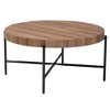 Baxton Studio Umar Modern Industrial Walnut Brown Finished Wood and Black Metal Coffee Table - 2 of 4