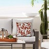 Outdoor Decor by Commonwealth Ruby Red Outdoor Printed Leaves Pillow Cover 18" x 18" Red Ivory (Cover Only) - 2 of 4