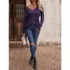 Clearlove Women Casual Long Sleeve V Neck Pullover Shirts Loose Fit Tops - 4 of 4