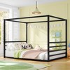 CAVINAS Twin/Full/Queen Size Kid Sunshade Floor Bed,Metal Canopy Toddler Bed Frames,Floor Bed for Kids,Girls&Boys,No Box Spring Needed - 2 of 4