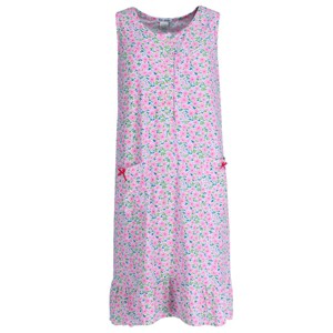 Miss Lillian Women's Floral Henley Ruffle Sleeveless Sleep Gown - 1 of 3