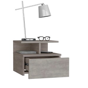 FONTOI Floating Nightstand with Drawer&Open Top Shelves, End Table for Living Room, Bedroom - 1 of 4