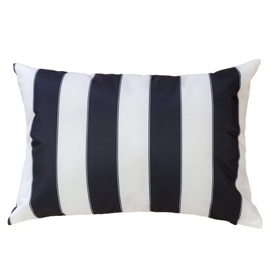 TopComfy Support Pillow Horizon Stripe Weather Resistant Soft for Patio and Indoor Use, Black, 17"*17"*10"