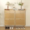 Acekool 4-Tier Shoe Storage Cabinet with 3 Flip Drawers & 2 Slide Drawers, Adjustable Shelves - 3 of 4