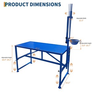 600 LBS Capacity Goat Stand with Feed Bin, Adjustable Goat Milking Stand, Metal Livestock Table for Grooming, Shearing and Milking - 1 of 4