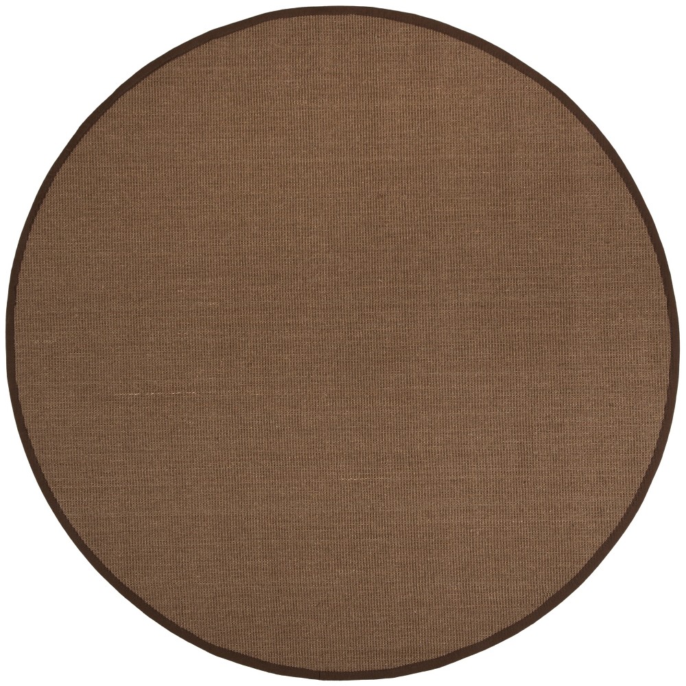 6' Solid Loomed Round Area Rug Brown - Safavieh