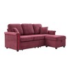 GDFStudio Moore Modern Wood and Corduroy Upholstered 4-Seat L-Shaped Sectional Sofa with Pull-Out Storage, Ottoman and Pillows - 3 of 4