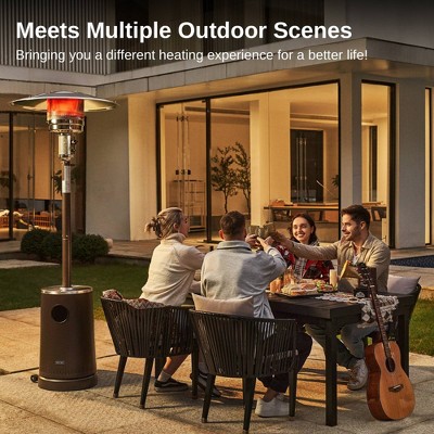 Brown Stainless Steel 50,000 BTU Patio Heater with Table