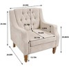 Kumasinova Modern Tufted Accent Armchair, Polyester Fabric Living Room Chair with Diamond Back & Solid Wood Legs, Sofa Chair for Living Room, Bedroom - 4 of 4