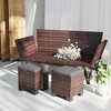 Outsunny 2 Pieces Wicker Outdoor Ottomans with Cushions, 3-in-1 PE Rattan Ottoman Seat, Footrest and Side Table for Backyard, Poolside - 3 of 4