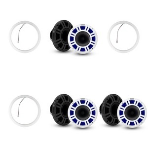 Kicker ( 3 Pair ) 48KMXL8 8" LED Horn-Loaded Marine Speakers & 47KLSR8 8-Inch LED Spacer Rings Bundle - 1 of 4
