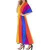 LA LEELA Women's Summer Rainbow Loungewear Beach Maxi Kaftan Casual Long Dress Caftan Coverup 2X-3X Multi Stripes - 3 of 4