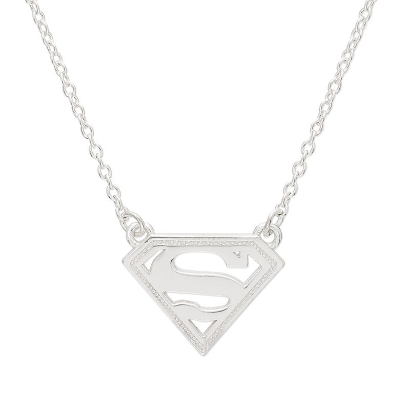 DC Comics Superman Superhero Logo Sterling Silver Pendant Necklace, 18'', 3 of 6