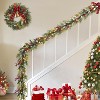 24 Inch Lit Christmas Wreath with Bells & Bow, Christmas Decorations 20 Red & Green LED Lights with 8 Modes, Holiday Decor for Front Door - 4 of 4