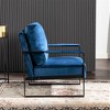 PAGED PU Leather Upholstered Accent Chair with Metal Frame, Mid Century Arm Chair for Bedroom, Reading Room, Black - 3 of 4