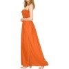 LA LEELA Women's House Daily Routine Evening Wear Solid Smocked Top Maxi Slit Dress Casual Strapless Tube Dresses for Women - 2 of 3