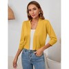 Clearlove Women's 3/4 Sleeve Open Front Cropped Cardigan Sweater Lightweight Knit Short Shrugs - 2 of 4