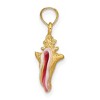 Black Bow Jewelry 14k Yellow Gold 3D Enameled Conch Shell Pendant - 2 of 4