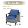Buenhomino 3 PCS Patio Furniture Set with Cushioned Wicker Chairs and Tempered Glass Side Table - 3 of 4